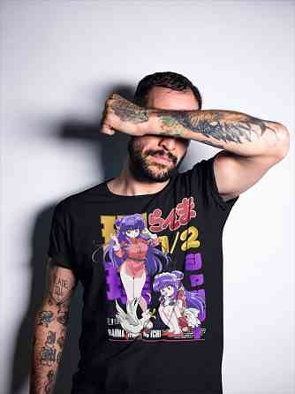 Футболка аниме Схампоо Румико Такахасхи Ранма оверсайз (S/M/L) Черний AnimeJ0512 Днепр