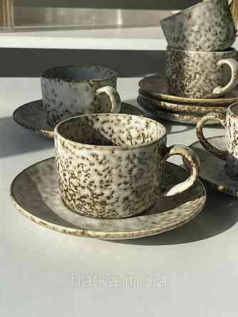 Набір кавовий 6 чашок/6 блюдець Olens "Нормандія" 190 мл кераміка 102-0388 для дому та ресторану Київ