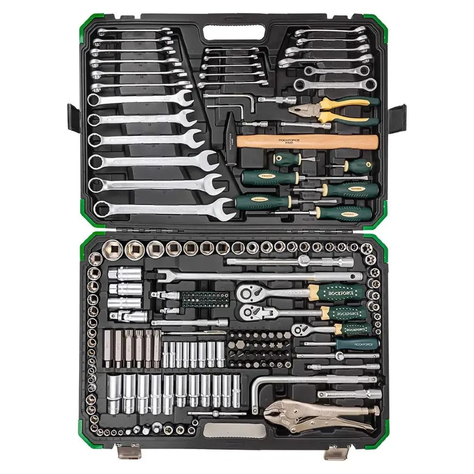 Набір інструментів 202+2пр. 1/4", 3/8", 1/2" (6гр., 12гр.) Rockforce RF-42022+2 Одеса - фото 1