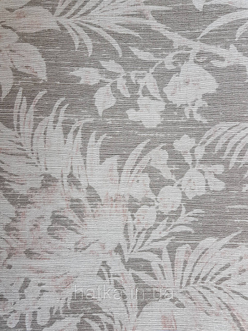 Шпалери флізелінові еко Casadeco Five o'clock 0.53х10 рожеві квіти, пальми, листя на коричневому під гобелен Київ - фото 2