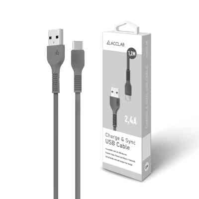 Дата кабель USB 2.0 AM to Type-C 1.2m AL-CBCOLOR-T1BK Black ACCLAB (1283126518232) Винница
