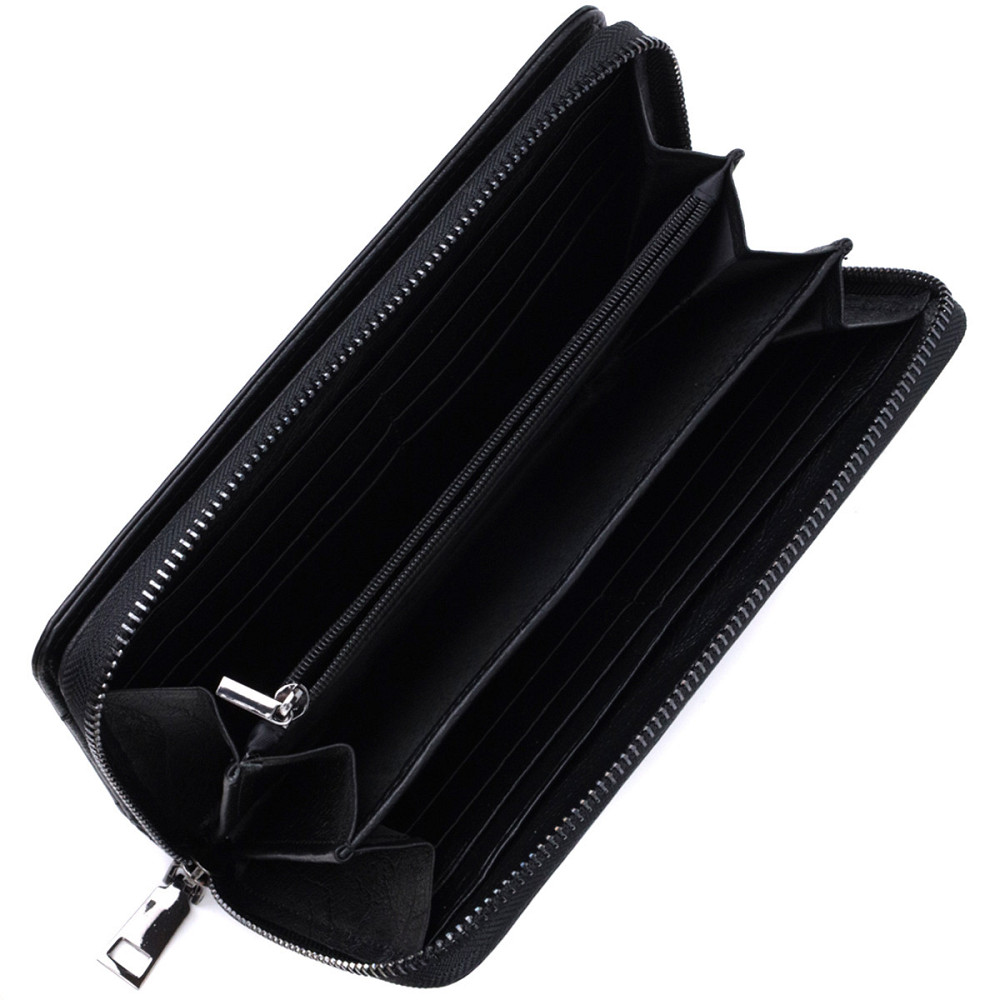 Мужской клатч с блоком для карт из натуральной кожи ST Leather 22694 Черный Киев - изображение 5