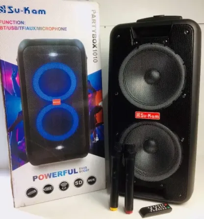 Портативная колонка Su-Kam 1010 + 2 микрофона + BT 12v220v Коломыя