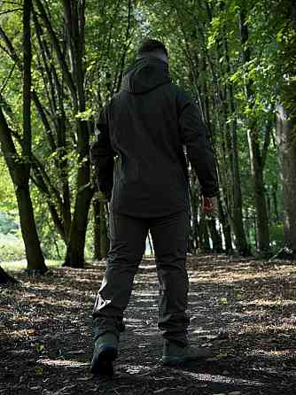 Військовий чоловічий демісезонний костюм soft shell, тактична оливкова форма з липучками для шевронів і капюшоном Львів