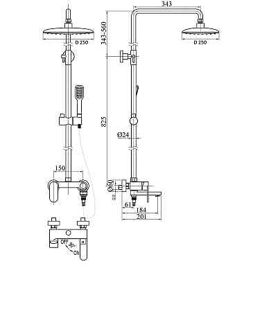 Душова система TOPAZ ODISS TO 18705-H52 Київ