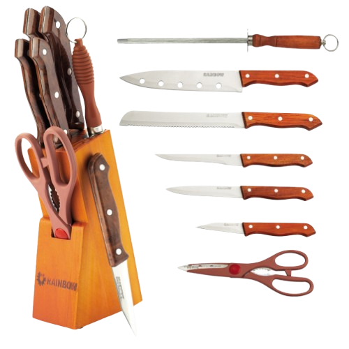 Набір ножів Rainbow 7 предметів на підставці кольорові ручки MR-1406 Maestro Житомир - фото 5