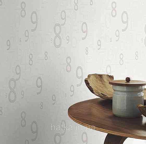 Шпалери вінілові на флізеліні Rasch Clasik 0,53х10 дитячі цифри структурні на білому Київ