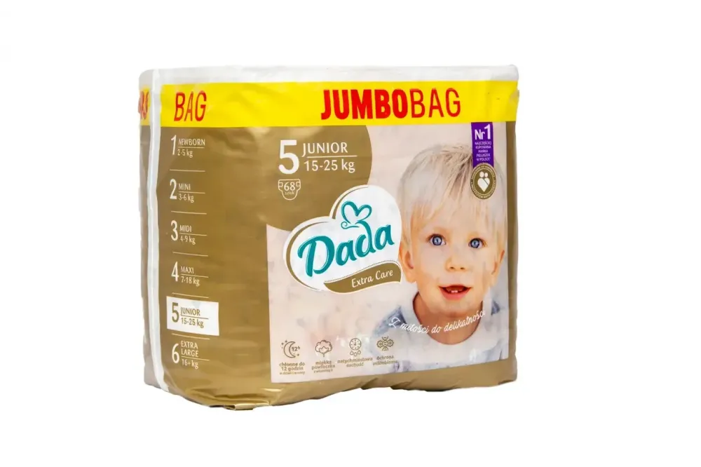 Подгузники Dada Extra Care Jumbo Bag Размер 5 Junior, 15-25 кг, 68 шт Киев - изображение 1