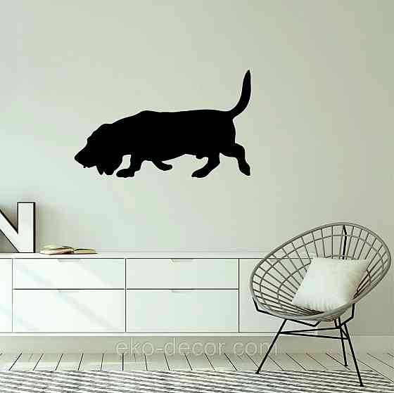 Декоративное настенное Панно «Бигль», Декор на стену 70*42 см, Черный Киев