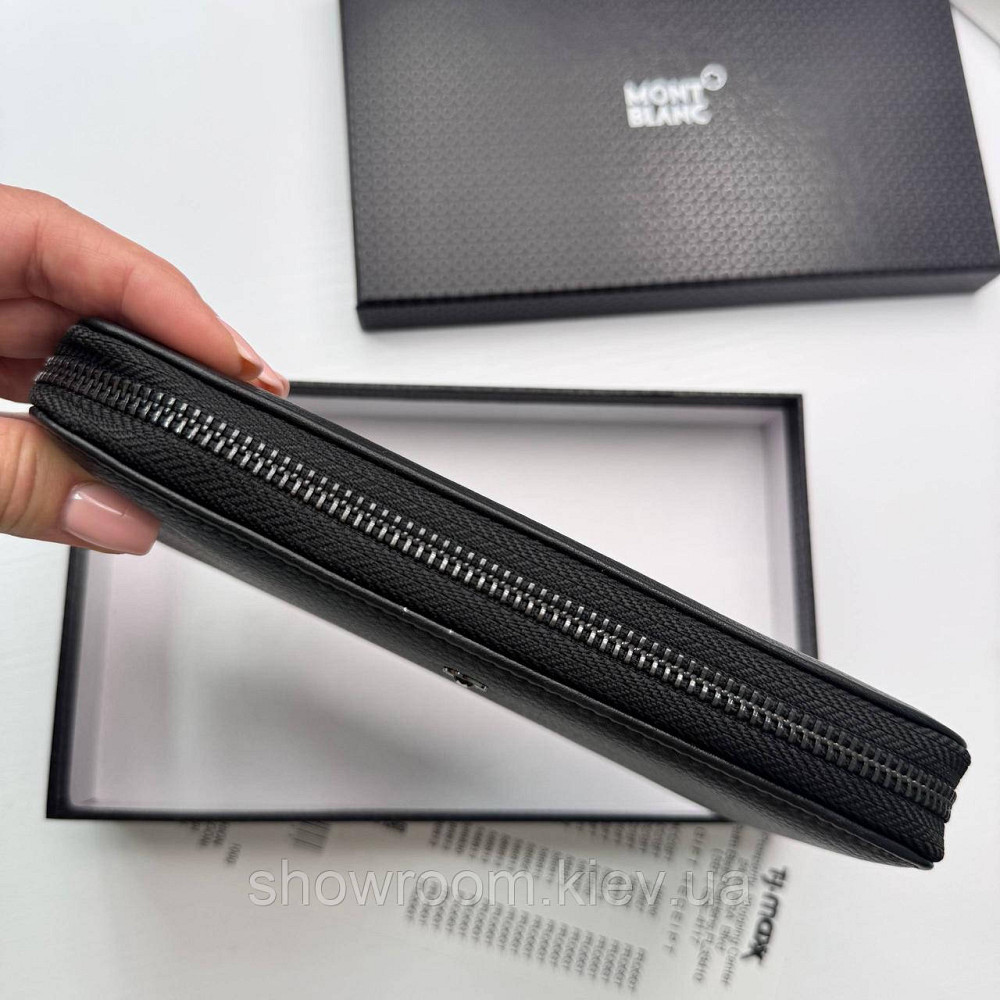 Мужской кожаный брендовый кошелек клатч на Montblanc (6613) Киев - изображение 14