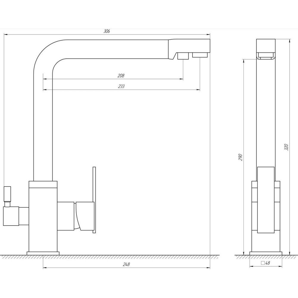 Змішувач для кухні під осмос Globus Lux LAZER GLLR-0100-8-STSTEEL (000014965) Київ - фото 6