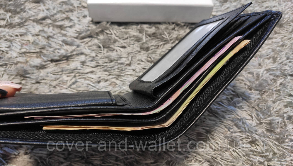 Горизонтальний чоловічий шкіряний гаманець без фіксації Marco Coverna 22-208B Київ - фото 3