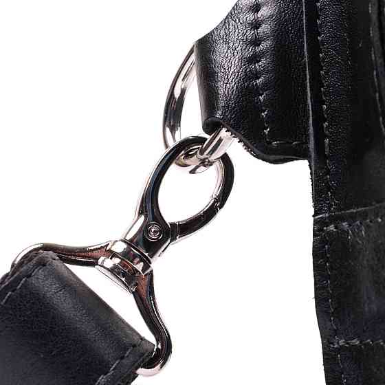 Сумка бананка прямокутного формату із якісної натуральної шкіри GRANDE PELLE 22576 Чорний Київ