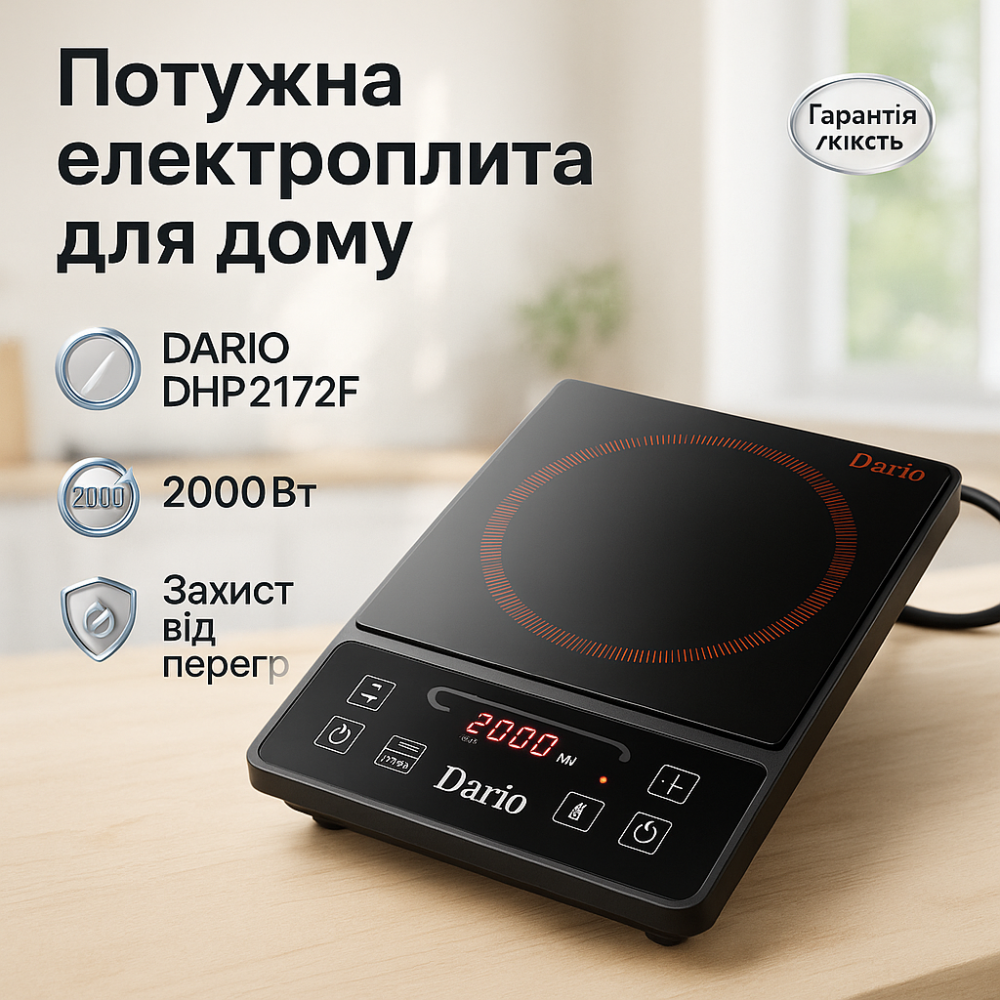 Настольная плита для готовки еды DARIO, Компактная настольная плита Портативная для кухни KL-86 Львов - изображение 10