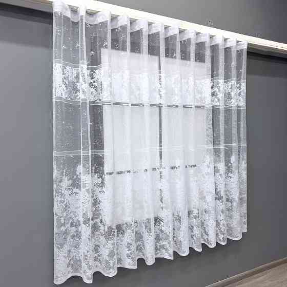 Тюль жакард VR-Textil № 1604т Арка на кухню колір білий 200х160 см (53-0178) Київ