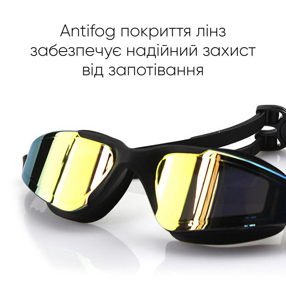 Окуляри для плавання Renvo Anda Pro Уні Anti-fog Чорний OSFM (2SG510-01) Київ - фото 4