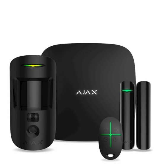 Комплект бездротової сигналізації Ajax StarterKit Cam Plus (HDR) black (Hub 2 Plus /MotionCam(HDR)/DoorProtect/SpaceControl) Київ