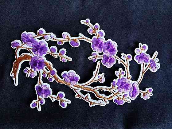 Аппликация на одежду термо Сакура фиолетовая Киев