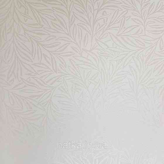Шпалери флізелінові екологічно чисті Rasch Salisbury 0.53х10 листя гілки маленькі сріблясті на білому Київ