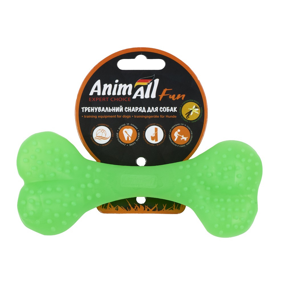 Іграшка AnimAll Fun кістка для собак, зелена, 15 см Київ - фото 1