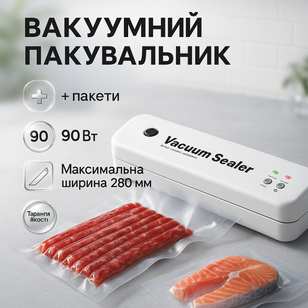 Побутовий вакууматор якісний VACUUM, Вакуумний запаювач для харчових продуктів, Вакуумний вакууматор QH-90 Львів - фото 9
