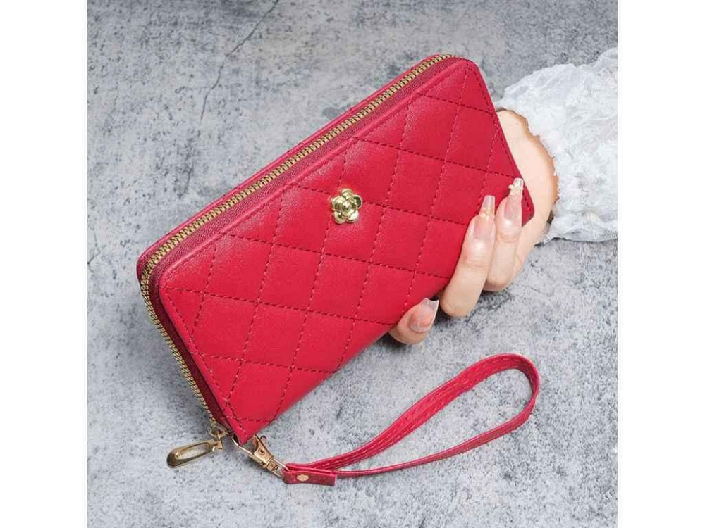 Гаманець жіночий 20*11*2,5см малиновий нейлон 808-5 ТМ КИТАЙ Київ - фото 1