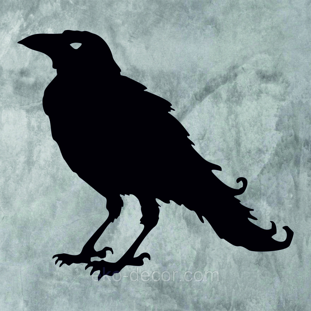 Декоративное настенное Панно «Ворон» Декор на стену 70*63 см, Черный Киев - изображение 9
