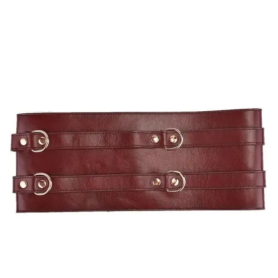 Шкіряний пояс для бондажу Liebe Seele Wine Red Waist Cuff S Size Львів