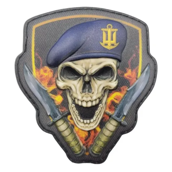 Патч / шеврон Череп у береті ВМС Запоріжжя