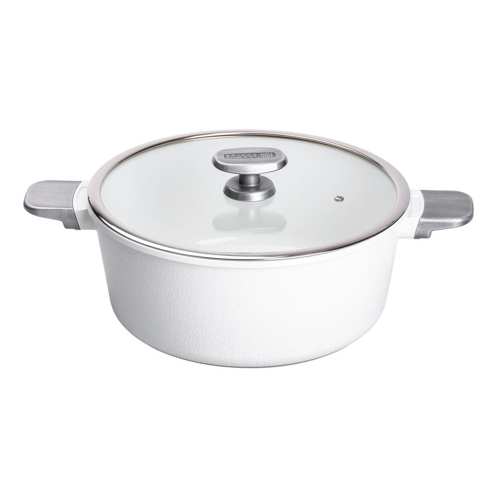 MGC Алюмінієва каструля з керамічним покриттям антипригарним 7.7 л Ø 30 см біла MGC HP-4-455W Київ - фото 1