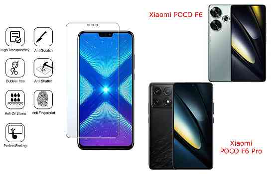Защитное стекло NeoGlass для Xiaomi POCO F6, POCO F6 Pro – ультрапрозрачное и устойчивое Киев