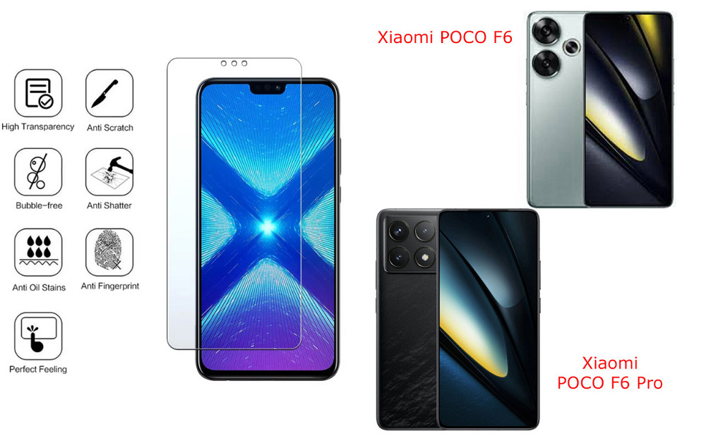 Защитное стекло NeoGlass для Xiaomi POCO F6, POCO F6 Pro – ультрапрозрачное и устойчивое Киев - изображение 4