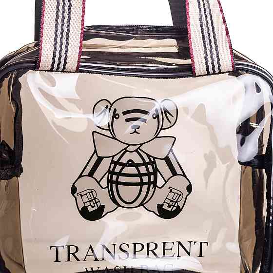 Прозора жіноча косметичка для дому 22×9×17 (см) дорожня косметичка в сумку для косметики, макіяжу, ліків, пензлів HP-16-4K Київ