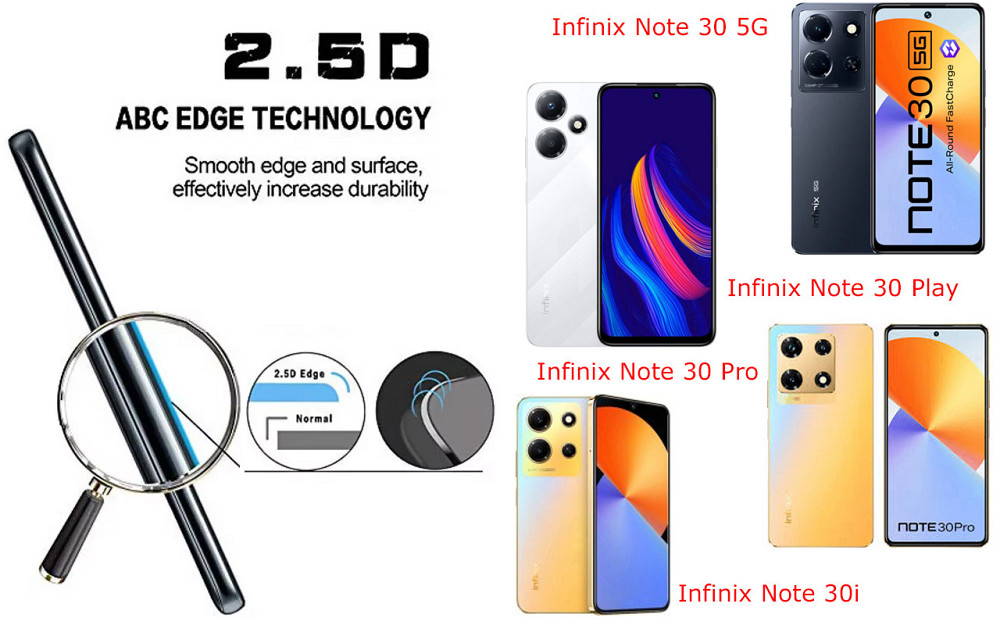 Защитное стекло ArmorGlass для Infinix Note 30 5G, Note 30 Play, Note 30 Pro, Note 30i – устойчивое к Киев - изображение 2