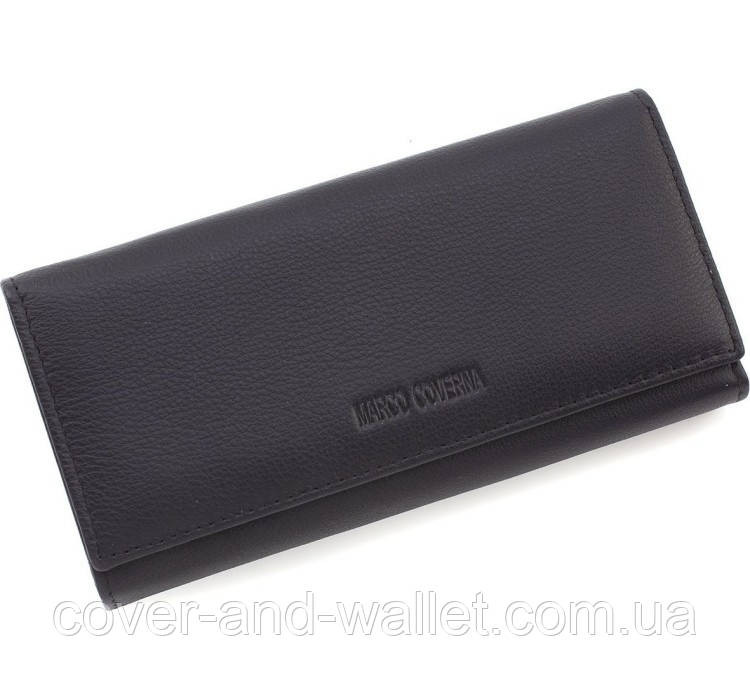 Жіночий бордовий шкіряний гаманець на багато карток Marco Coverna Чорний Київ - фото 9