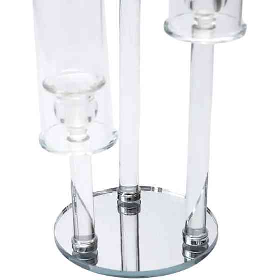 Підсвічник скляний на високій ніжці 72.5 см підсвічник келих Ø16 см декоративний прозорий прозорий HP-4-63 Київ