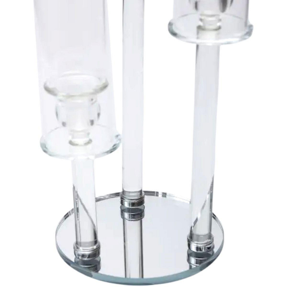 Підсвічник скляний на високій ніжці 72.5 см підсвічник келих Ø16 см декоративний прозорий прозорий HP-4-63 Київ - фото 2