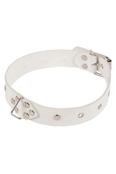 Ошейник Leather Restraints Collar, White Sex Aura Київ - фото 1