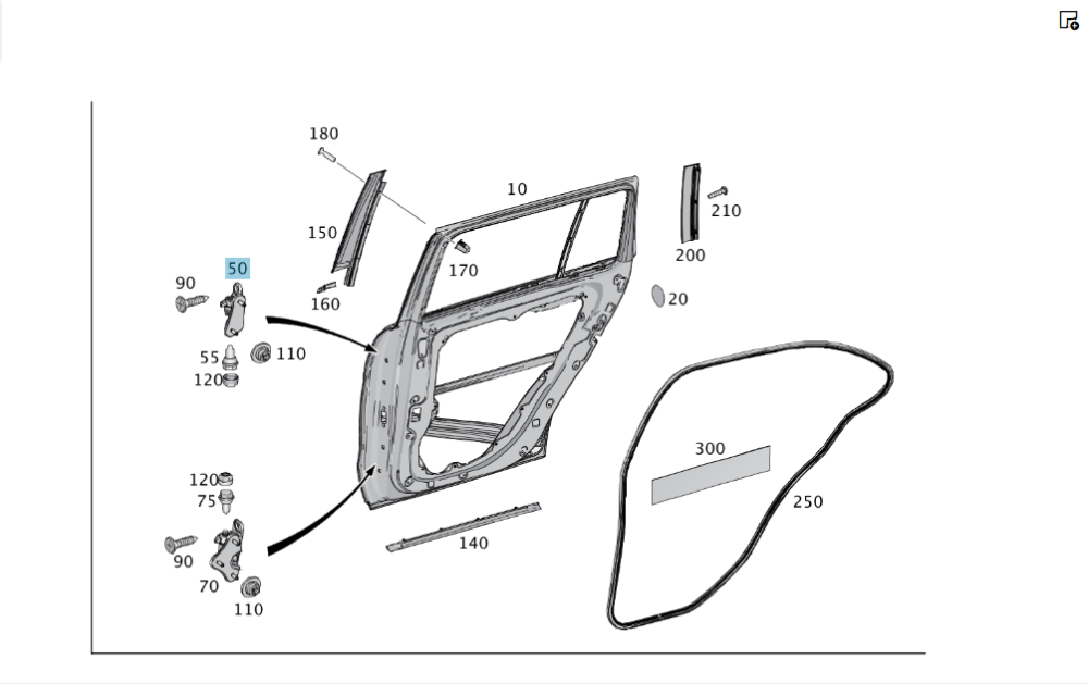 Mercedes-Benz  A1667300137 Петля задніх лівих дверей верхня ML/GLE W166 GL/GLS X166 Одеса - фото 3