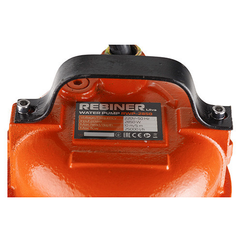 Фекальний насос Rebiner RWP-2850 з подрібнювачем (750Вт, 10 куб.м/год) – для брудної води, Гарантія 36 міс Івано-Франківськ - фото 8