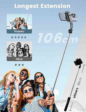 Висувний штатив для селфі-палиці kzomKzoo Штатив kzomKzoo Selfie Stick зі знімним бездротовим пультом дистанційного керування 4 в1 Київ