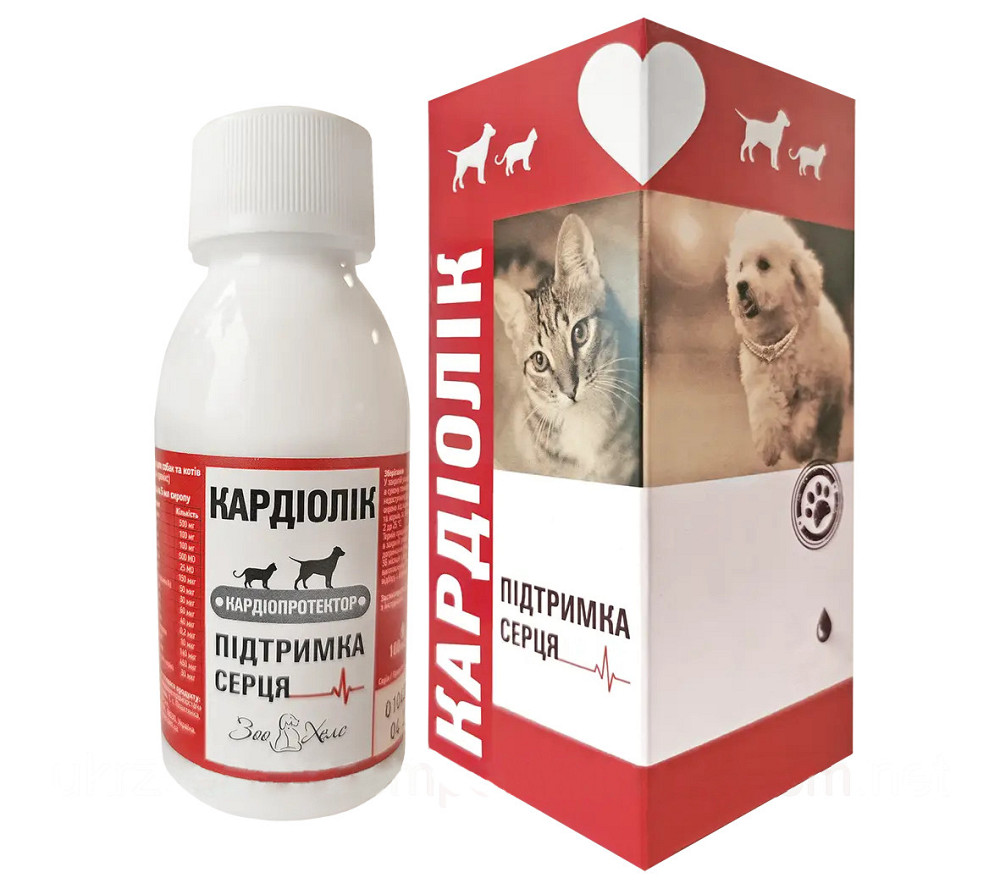 Суміш кормових добавок для живлення серцевого м’яза собак та котів КардіоЛік 250 мл Укрзоовепромпостач Вінниця - фото 1