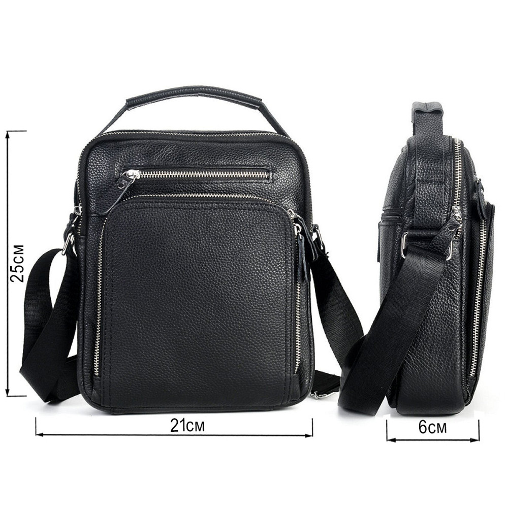 Сумка мессенджер кожаная Vintage 20247 Черная Киев - изображение 3