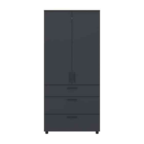 Шкаф для одежды Doros Торн Антрацит 2 ДСП/3Ш (полки) 90х51.6х200 (DRS-012072) Львов