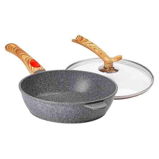 Алюмінієва глибока сковорода (2,8 л) зі скляною кришкою Ø 26 см сіра MGC HP-4-464G Коломия