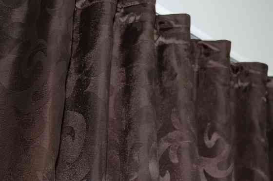 Кухонный комплект VR-Textil № 084к шторки с ламбрекеном белый с коричневым 270х170 см (52-0617) Киев