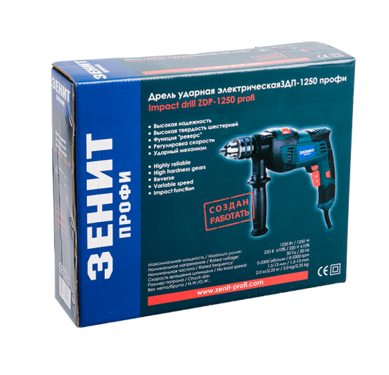 Дриль ударний Зеніт ЗДП-1250 профі Tekhmann Житомир