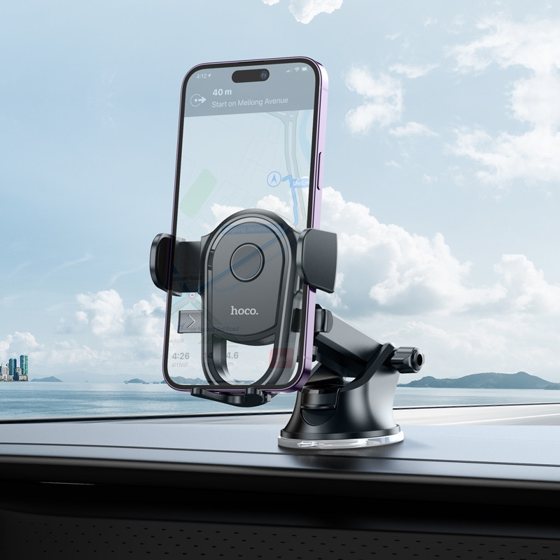 Автомобильный держатель для телефона HOCO H5 Integrity one-key car holder(center console) Black Одесса - изображение 7
