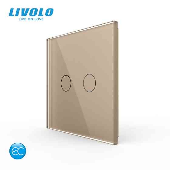 LIVOLO Бездротовий розумний сенсорний вимикач 2 сенсори Livolo золотий скло (VL- -A) Коломия