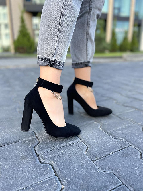 Туфлі жіночі LENA MELIANI чорні еко-замша каблук 10см 38р (N357-E7080-1) Коломыя - изображение 1